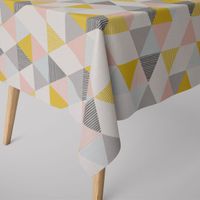 DekostoffBrio Dreiecke Sorbet rosa senf blau grau 138cm