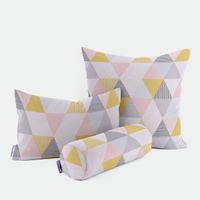 DekostoffBrio Dreiecke Sorbet rosa senf blau grau 138cm