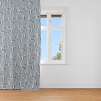 Clarke & Clarke Dekostoff Baumwollstoff Polsterstoff Möwen blau 138cm