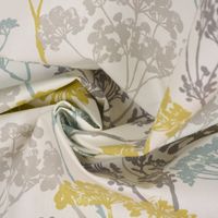 Clarke & Clarke DekostoffBlumen Gräser Mineral blau grün grau 138cm