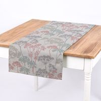 Clarke & Clarke DekostoffBlumen Gräser pastell mint rosa grau 138cm