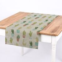 Fryett`s Dekostoff Baumwolle Cactus Kaktus Kakteen natur grün 138cm