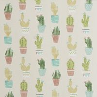 Fryett`s Dekostoff Baumwolle Cactus Kaktus Kakteen natur grün 138cm