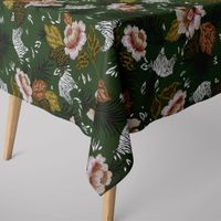 Dekostoff Baumwolle ZOOP Blumen Zebra grün braun weiß schwarz 1.5m