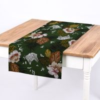 Dekostoff Baumwolle ZOOP Blumen Zebra grün braun weiß schwarz 1.5m