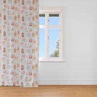 Digitaldruck Süßigkeiten Bonbons Candyshop ecru multi 138cm