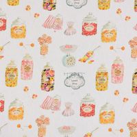 Digitaldruck Süßigkeiten Bonbons Candyshop ecru multi 138cm
