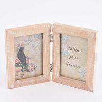 Sass & Belle Doppel Bilderrahmen Mangoholz weiß 26x18.5cm