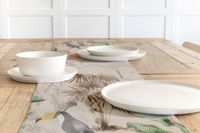 SCHÖNER LEBEN. Tischläufer Outdoor Palmen Papagei Flamingo beige bunt
