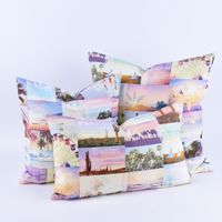 SCHÖNER LEBEN. Kissenhülle Sommer Festival Patchwork Digitaldr. rosa