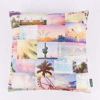 SCHÖNER LEBEN. Kissenhülle Sommer Festival Patchwork Digitaldr. rosa