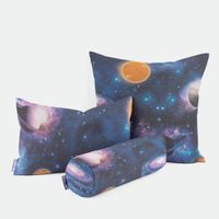 SCHÖNER LEBEN. Kissenhülle Weltall Planeten Erde blau bunt