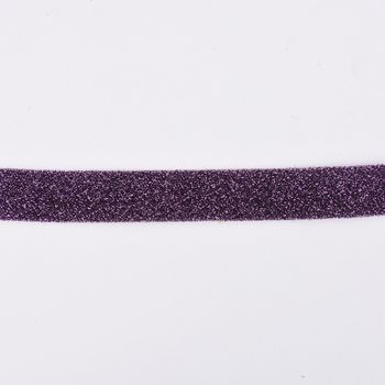 Schrägband Einfassband Lurex Glitzer lila schwarz Breite: 2cm