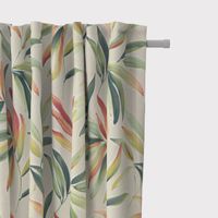 Dekostoff Baumwollstoff Blätter Zweige beige grün rot 1.40m Breite