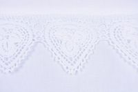 Häkelspitze Häkelgardine Seitenschal Herz mit Tunneldurchzug weiß 40x130cm