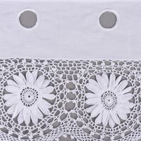 Häkelspitze Häkelgardine Panneaux Meterware Sonnenblume mit Durchzugslöchern weiß 25cm Höhe