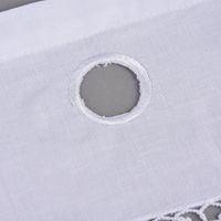 Häkelspitze Häkelgardine Panneaux Meterware Sonnenblume mit Durchzugslöchern weiß 25cm Höhe