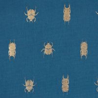 SCHÖNER LEBEN. Kissenhülle Käfer blau gold metallic div. Größen
