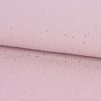 Bekleidungsstoff Double Gauze Musselin Punkte hell altrosa gold 1.4m