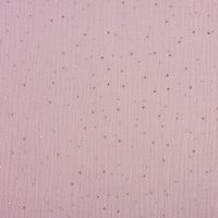 Bekleidungsstoff Double Gauze Musselin Punkte hell altrosa gold 1.4m