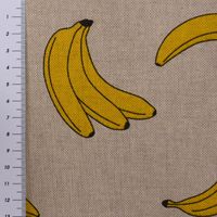 Dekostoff Halbpanama Leinenlook Bananen natur gelb 1.40m Breite