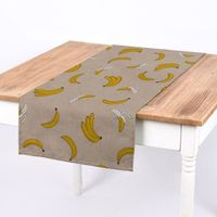 Dekostoff Halbpanama Leinenlook Bananen natur gelb 1.40m Breite
