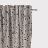 Dekostoff Leinenlook Hunde Dackel Dogs Life natur weiß rot 1.40m