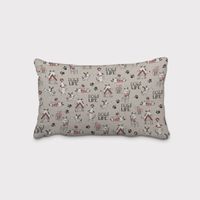 Dekostoff Leinenlook Hunde Dackel Dogs Life natur weiß rot 1.40m