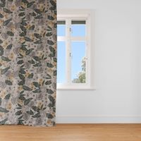 Dekostoff Leinenlook Blätter Leopard Dschungel natur grün gelb 1.40m