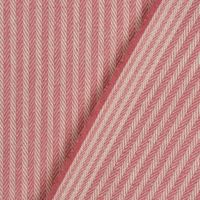 Dekostoff Dobby Streifen 3mm creme rosa 1.40m Breite