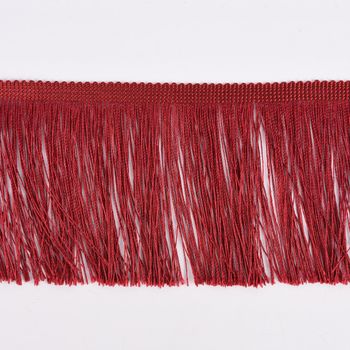 Fransenband Meterware dunkelrot Breite: 10cm