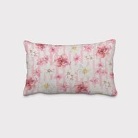 Dekostoff Digitaldruck Blumen Blüten Streifen rosa weiß 1.40m