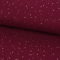 Bekleidungsstoff Double Gauze Musselin Punkte dunkelrot gold 1.4m
