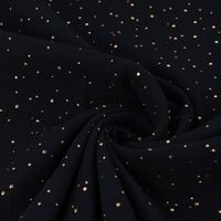Bekleidungsstoff Double Gauze Musselin Punkte schwarz gold 1.4m Breite