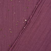 Bekleidungsstoff Double Gauze Musselin Punkte beere gold 1.4m Breite