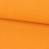 Bekleidungsstoff Waffelpique Baumwolle uni ocker gelb 1.45m Breite