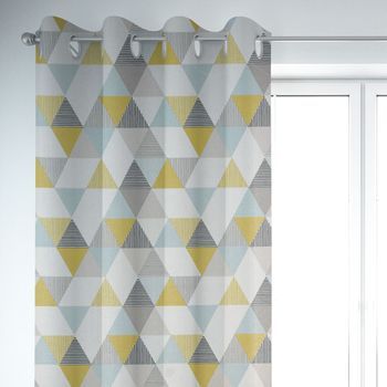 SCHÖNER LEBEN. Vorhang Brio Dreiecke Mineral mint grün grau 245cm