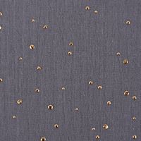 Bekleidungsstoff Double Gauze Musselin Punkte grau gold 1.4m Breite