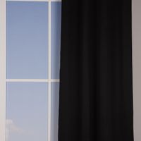 Verdunklungsgardine mit Ösenaufhängung einfarbig schwarz 135x250cm