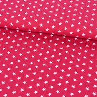 Baumwollstoff Sterne ca. 1x1cm cerise pink weiß 1.40m Breite