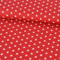 Baumwollstoff Sterne ca. 1x1cm rot weiß 1.40m Breite
