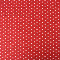 Baumwollstoff Sterne ca. 1x1cm rot weiß 1.40m Breite
