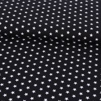 Baumwollstoff Sterne ca. 1x1cm schwarz weiß 1.40m Breite