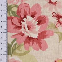 Clarke & Clarke DekostoffBlumen Rosen beige grün rot 137cm