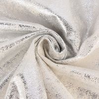 Kunstleder Lederimitat Wildlederoptik Hochglanz weiß silber 1.4m