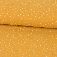 Bekleidungsstoff Double Gauze Windelstoff Punkte ocker gelb weiß 1.30m