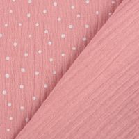 Bekleidungsstoff Double Gauze Windelstoff Punkte rosa weiß 1.30m