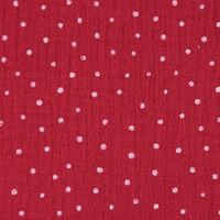 Bekleidungsstoff Double Gauze Windelstoff Punkte pink weiß 1.30m