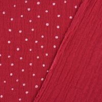 Bekleidungsstoff Double Gauze Windelstoff Punkte pink weiß 1.30m