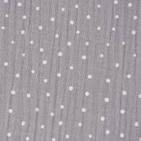 Bekleidungsstoff Double Gauze Windelstoff Punkte grau weiß 1.30m